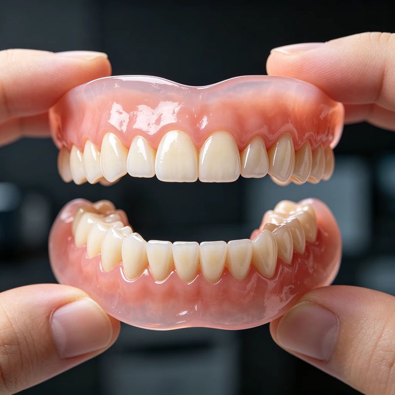 Teeth Whitening Instant - Full Set Silicone Dentures Upper &