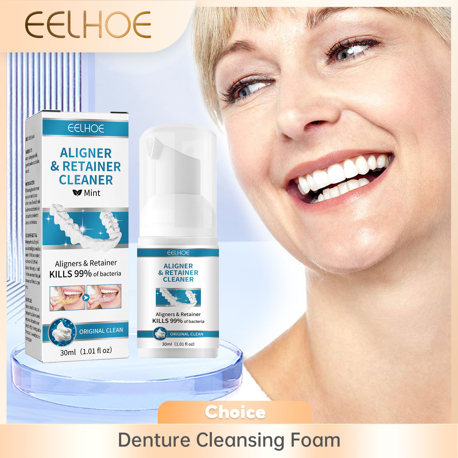 Teeth Whitening For Braces - Aligner Denture Cleaner Foam Deep Cleaning