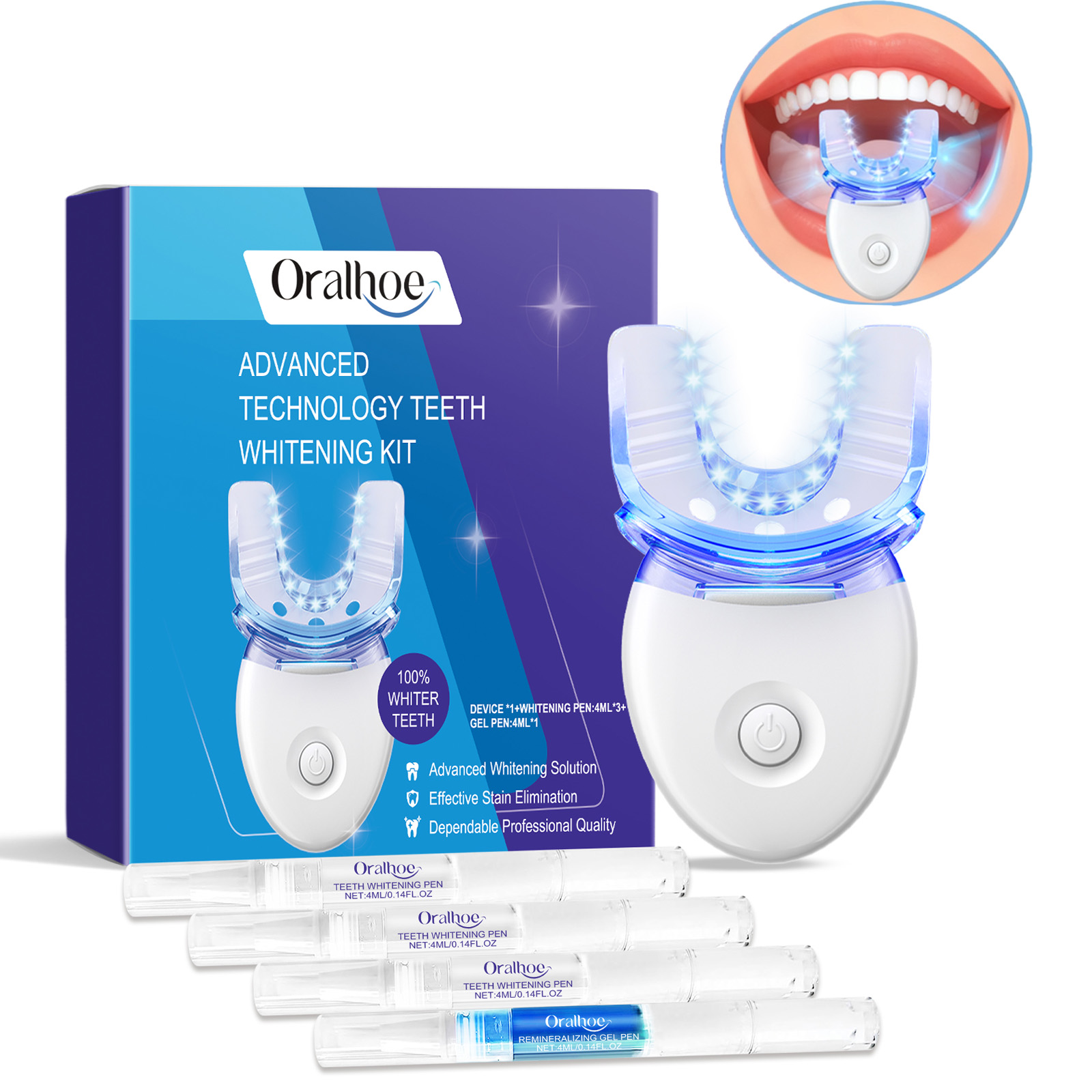 Teeth Whitening Q&M - Professional Teeth Whitening LED Light Kit