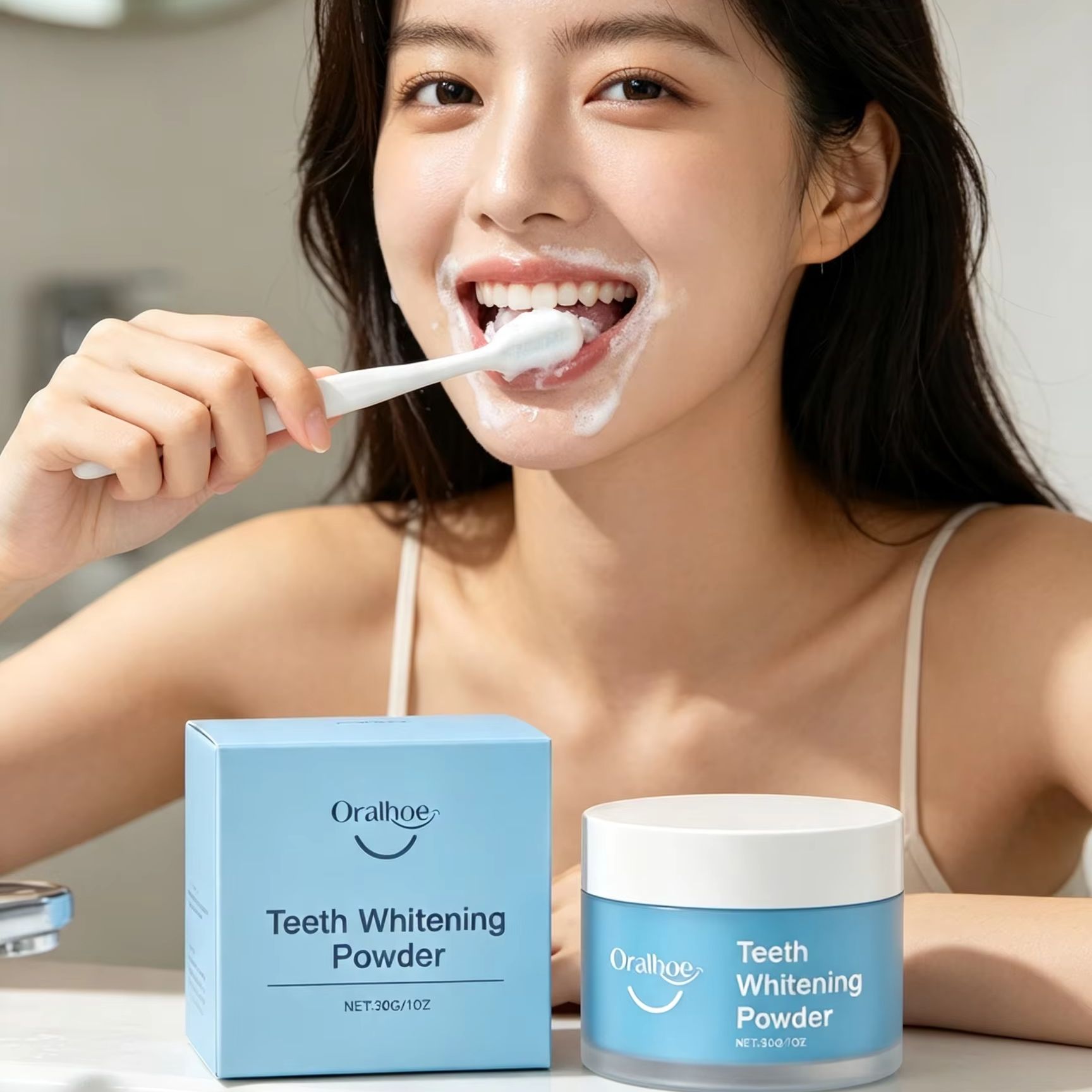 Oralhoe Tooth Powder for Brush - Teeth Whitening Q&M recension och pris