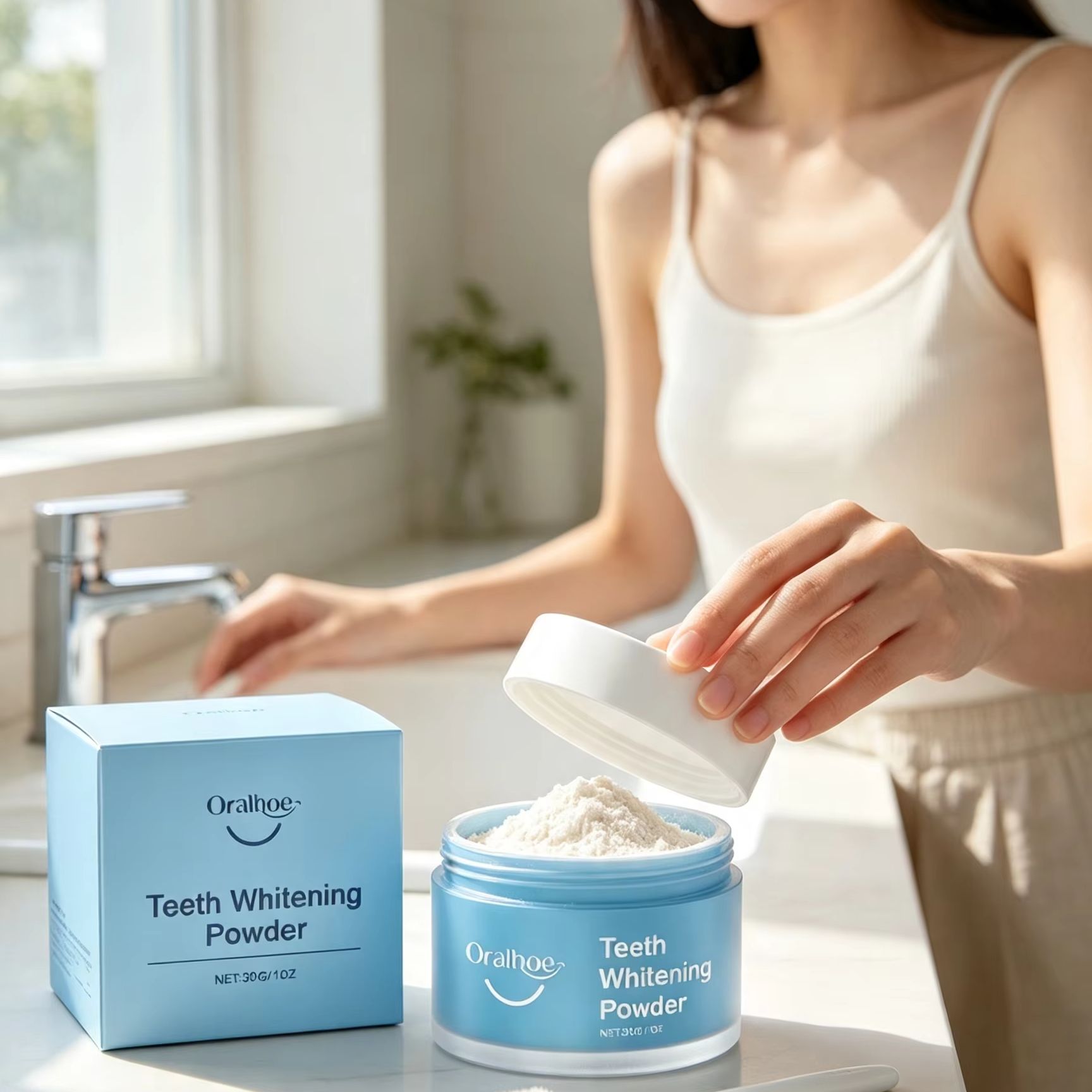 Oralhoe Tooth Powder for Brush - Teeth Whitening Q&M recension och pris